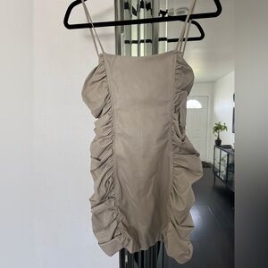 Zara faux leather mini dress